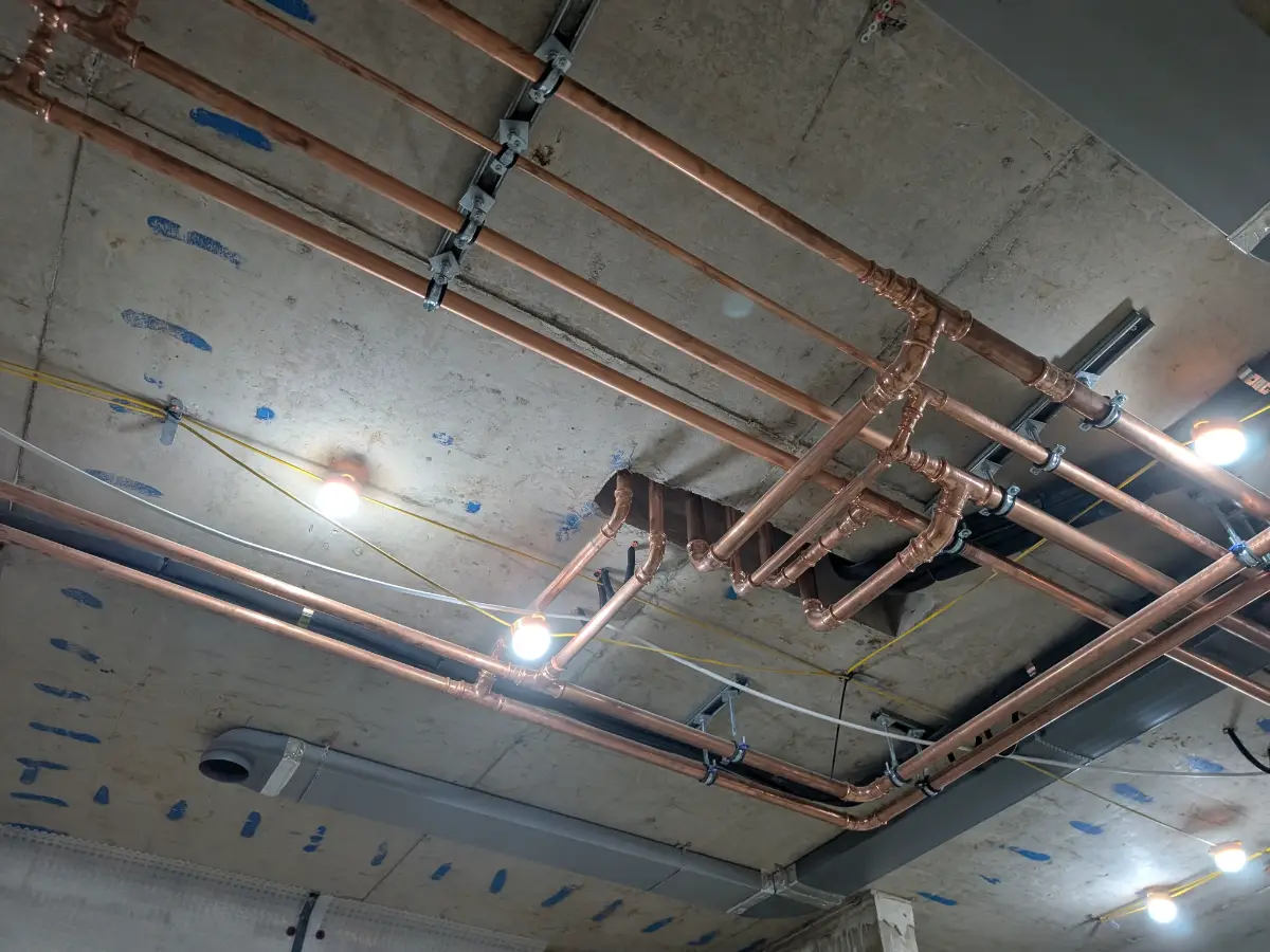 Wimbledon Development Basement Ceiling Pipework