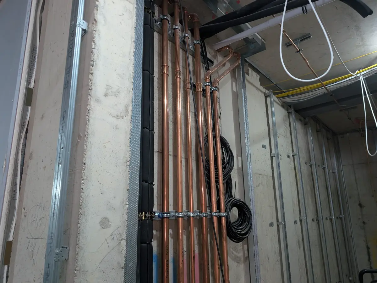 Wimbledon Development Basement Riser Pipework