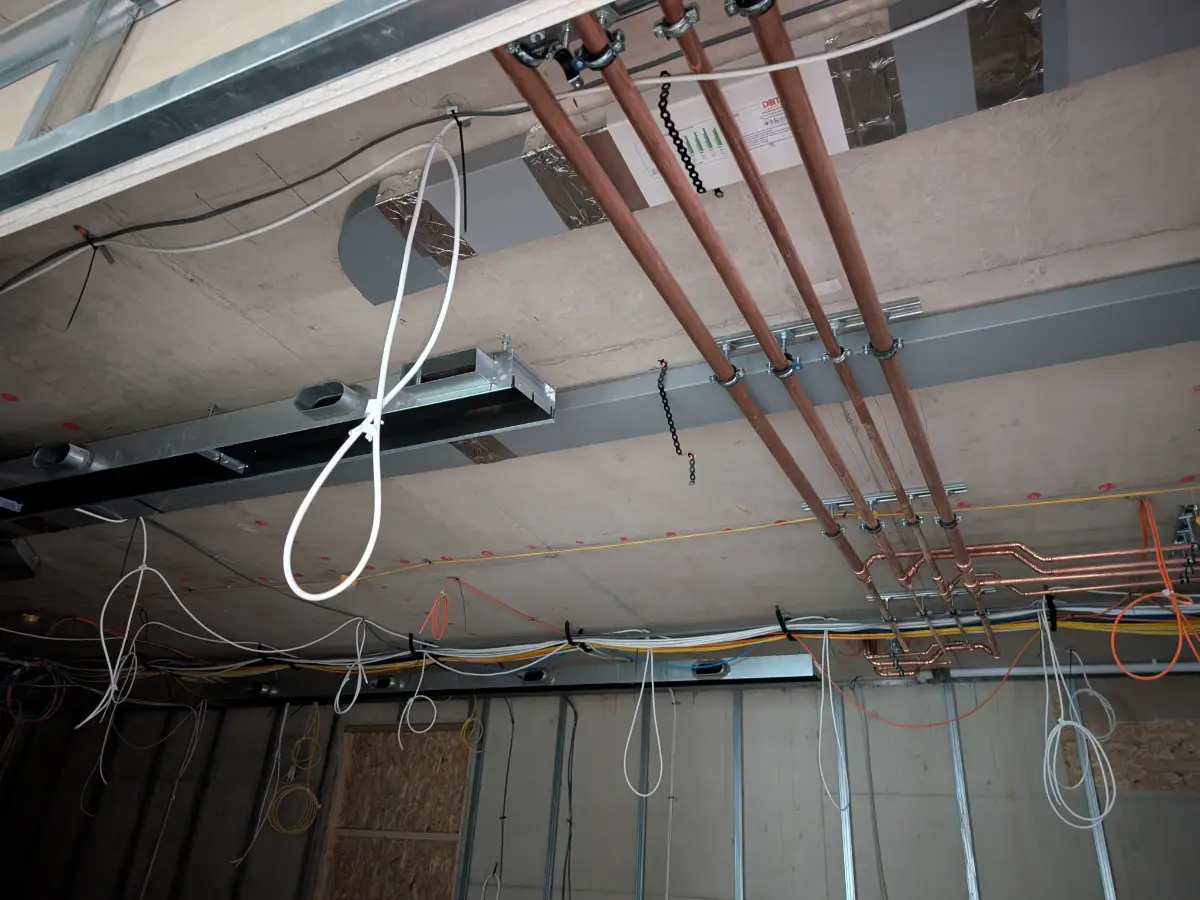 Wimbledon Development Ceiling Pipework and Cabling