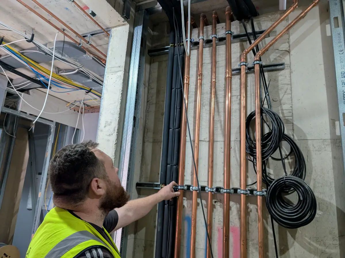 Wimbledon Development House Basement Riser Pipework