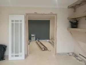 Poole Refurbishment Living Room and Wall in Progress